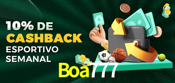 10% de bônus de cashback na Boa777
